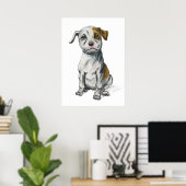 Pit Bull Puppy Sketch Zeichnend Poster (Heimbüro)