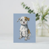 Pit Bull Puppy Sketch Zeichnend Postkarte (Stehend Vorderseite)