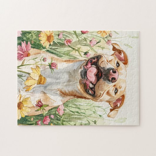 Pit Bull Puzzle – Watercolor Dog Fun (Horizontal)
