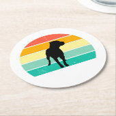 Pit Bull Runder Pappuntersetzer (Angewinkelt)