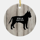 Pit Bull Rustic Wood Ceramic Ornament (Vorne)