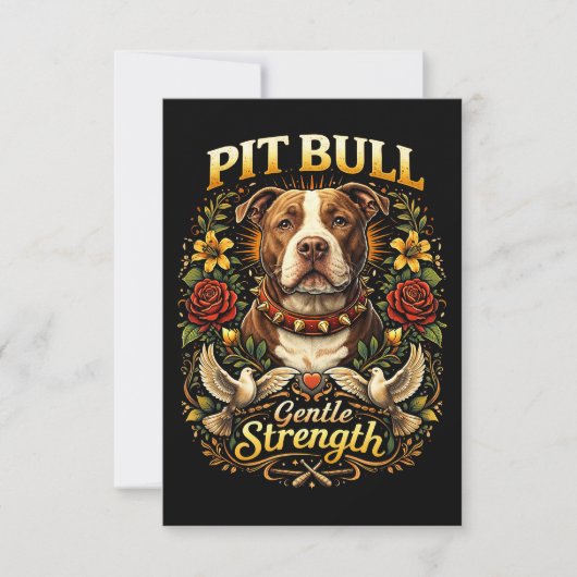 Pit Bull: Sanfte Stärke Dankeskarte (Vorderseite)