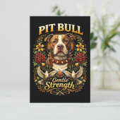 Pit Bull: Sanfte Stärke Dankeskarte (Stehend Vorderseite)