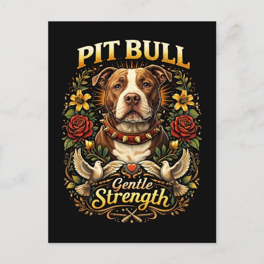 Pit Bull: Sanfte Stärke Postkarte (Vorderseite)