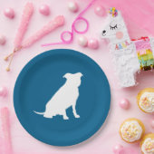 Pit Bull Silhouette Babydusche Welpenhund Pappteller (Party)