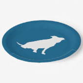 Pit Bull Silhouette Babydusche Welpenhund Pappteller (Schrägansicht)