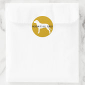 Pit Bull-Silhouette Runder Aufkleber (Tasche)