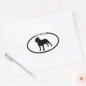 Pit Bull Silhouette Schwarzer Sticker (Umschlag)