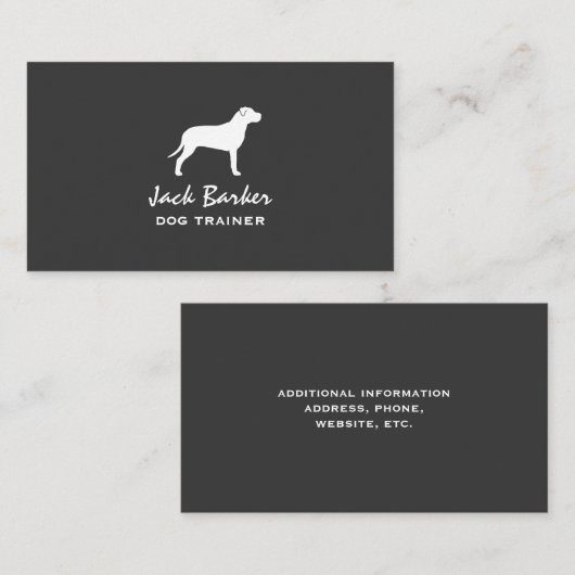 Pit Bull-Silhouette Visitenkarte (Vorne/Hinten)