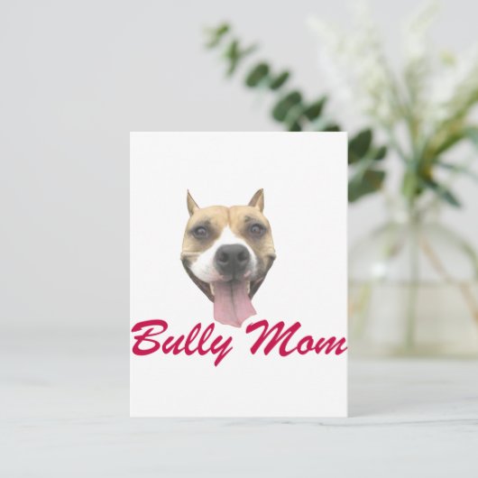 Pit Bull Smile Bully Mama Postkarte (Stehend Vorderseite)