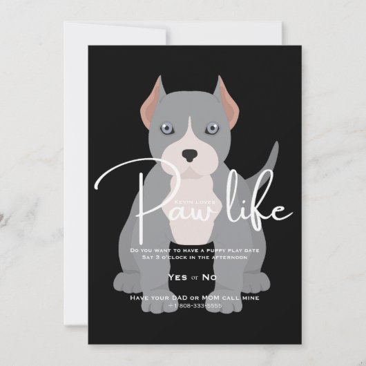 Pit Bull-Spiel-Datum Einladung (Vorderseite)