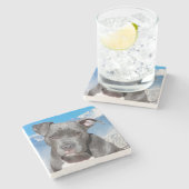 Pit Bull Steinuntersetzer (Seitenansicht)