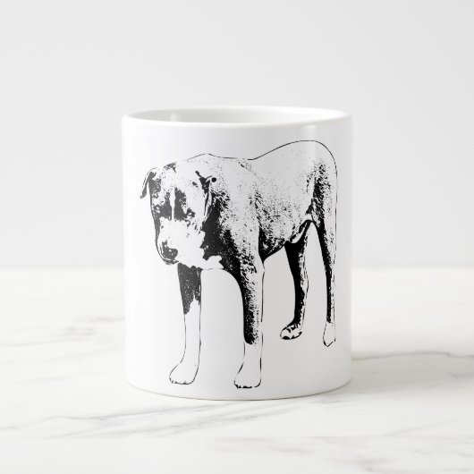 Pit Bull, steter Blick Jumbo-Tasse (Vorderseite)