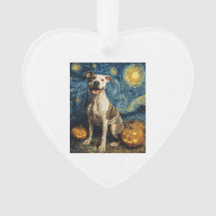 Pit Bull Süßer Hund Halloween Jack O Lantern Kürbi Ornament
