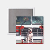 Pit Bull T-Bone Feuerhund Hund Magnet (Vorderseite/Rückseite)