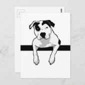 Pit Bull T-Bone Grafik Postkarte (Vorne/Hinten)