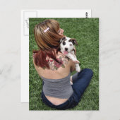 Pit Bull T-Bone Lucky Puppy Postkarte (Vorne/Hinten)