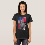 Pit Bull Terrier Dog Lovers American USA Flag 1 T-Shirt (Vorne ganz)