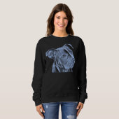 Pit Bull Terrier Hund eine schöne Gemälde einer Bl Sweatshirt (Vorne ganz)