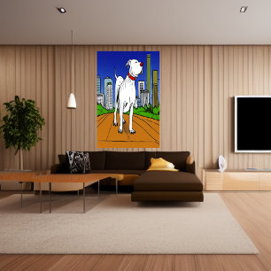 Pit Bull Terrier im Park AI Art Poster
