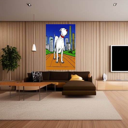 Pit Bull Terrier im Park | AI Art Poster