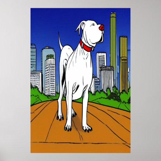 Pit Bull Terrier im Park | AI Art Poster (Vorne)