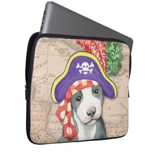 Pit Bull Terrier Pirate Laptop Sleeve (Vorne Rechts)