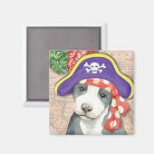 Pit Bull Terrier Pirate Magnet (Vorderseite/Rückseite)