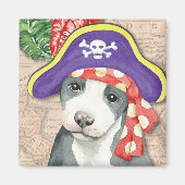 Pit Bull Terrier Pirate Magnet (Vorne)