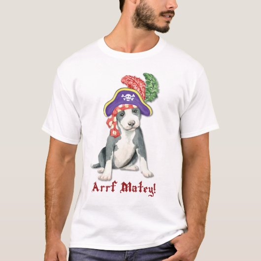 Pit Bull Terrier Pirate T-Shirt (Vorderseite)