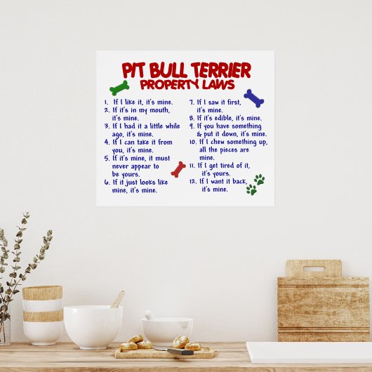 PIT BULL TERRIER PL2 POSTER (Küche)