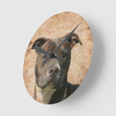 Pit Bull Terrier Runde Wanduhr (Winkel)