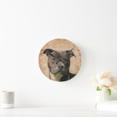Pit Bull Terrier Runde Wanduhr (Zuhause)