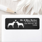 Pit Bull Terrier Silhouetten mit Niedlichen Hunden (Insitu)