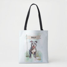 Pit Bull Terrier Wasserfarbe Personalisierter Hund