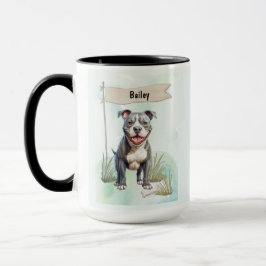 Pit Bull Terrier Wasserfarbe Personalisierter Hund Tasse