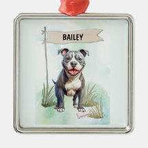 Pit Bull Terrier Wasserfarben personalisierter Hun