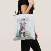 Pit Bull Terrier Watercolor Personalized Dog Tasche (Von Nahem)