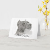 Pit Bull Thinking of You Card Karte (Gelbe Blume)