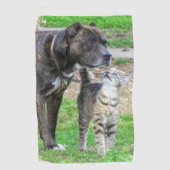 Pit Bull und Cat Golfhandtuch (Vorderseite)