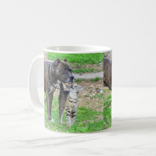 Pit Bull und Cat Kaffeetasse (Vorderseite Links)