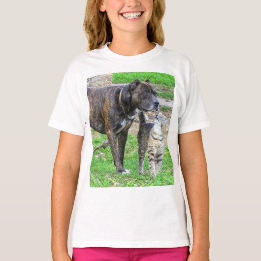 Pit Bull und Cat T-Shirt (Vorderseite)