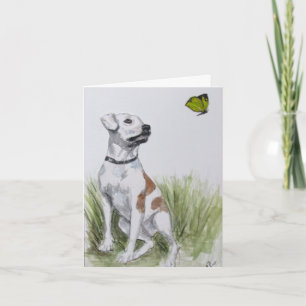 Pit Bull und Schmetterling Karte