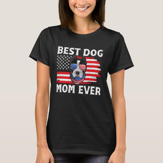Pit bull USA Patriotic Dog US Apparel American Fla T-Shirt (Vorderseite)