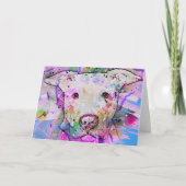 Pit Bull Watercolor Art Karte (Vorderseite)