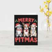 Pit Bull Weihnachtsbaum Lichter Xmas Merry Pi Karte (Gelbe Blume)