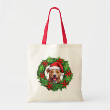 Pit Bull Weihnachtskranz Tote Tasche