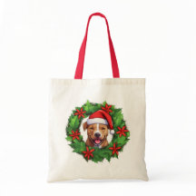 Pit Bull Weihnachtskranz Tote Tasche