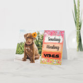 Pit Bull Welpe, die Heilflöten schickt, wird gut Karte (Vorderseite)