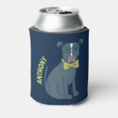 Pit Bull Welpenhund mit Brille Personalisiert Dosenkühler (Kanne Rückseite)
